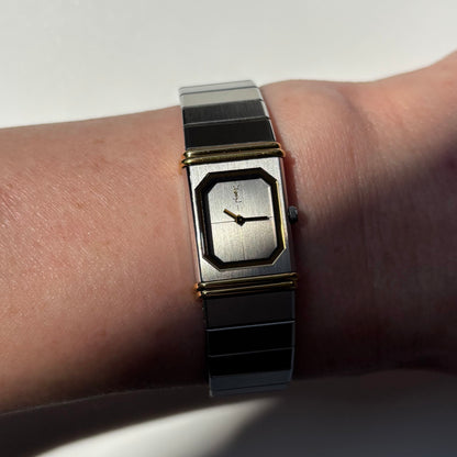 Yves Saint Laurent 1990s Reverso Two Tone Watch