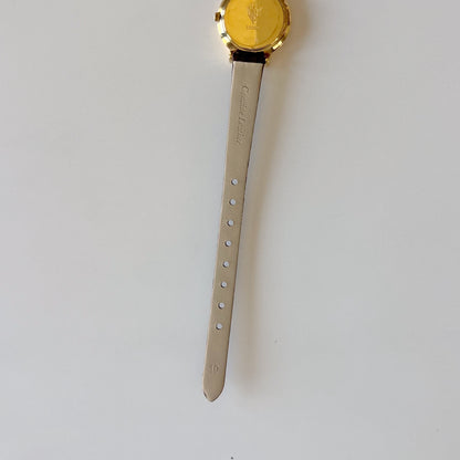 Gucci 1990s Seashell Round Dial Gold Plated Watch