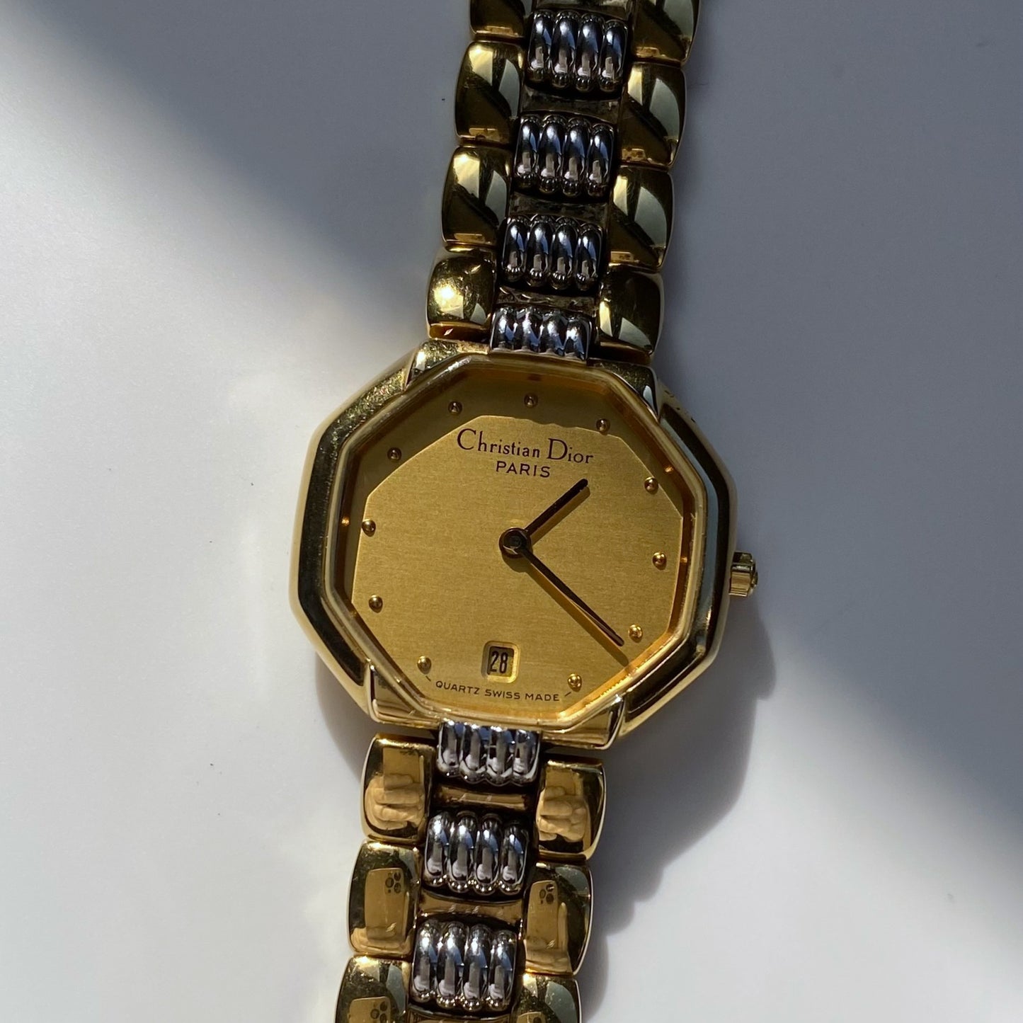 Dior 1990s Octagon Two Tone Watch