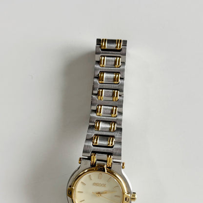 Gucci 1990s Date Round Dial Two Tone Watch