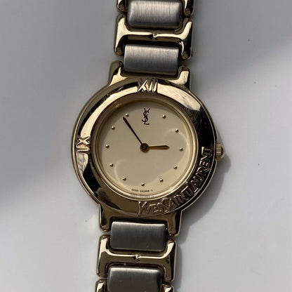 Yves Saint Laurent 1990s Two Tone Watch