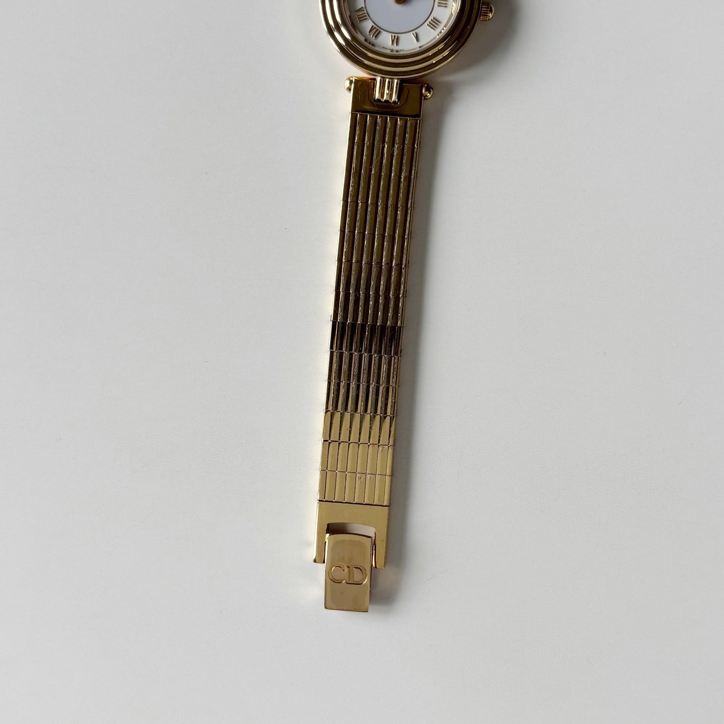 Dior 1990s Round Dial Gold Plated Watch
