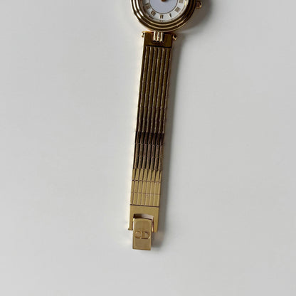 Dior 1990s Round Dial Gold Plated Watch