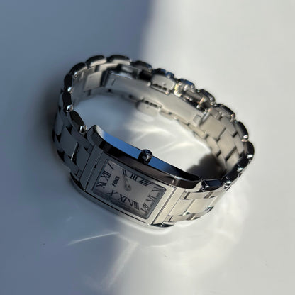 Fendi 1990s Seashell Dial Stainless steel Tank Watch