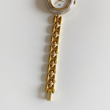 Gucci 1990s Interchangeable Bezel Gold Plated Watch with 6 bezels, case (167mm)