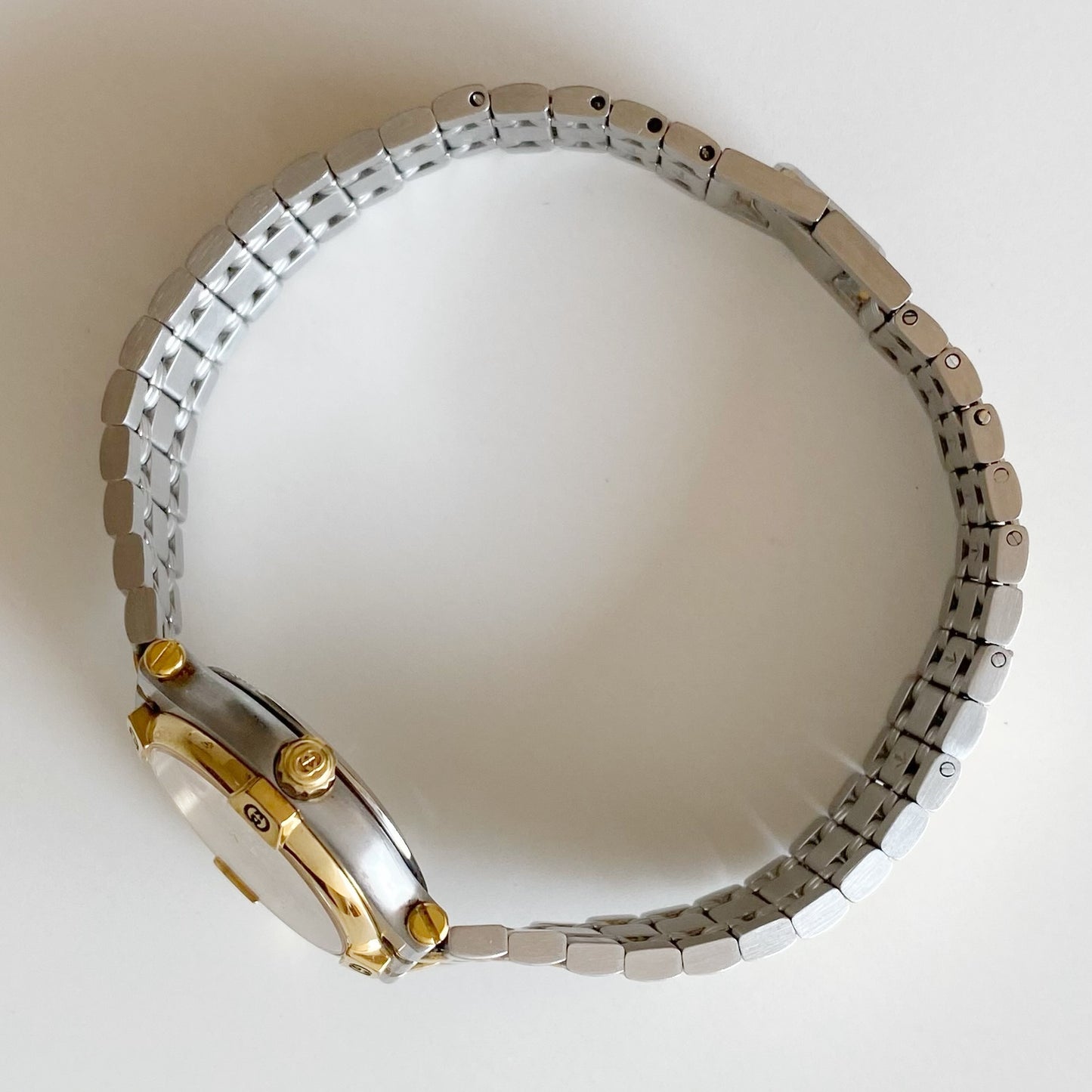 Gucci 1990s Date Round Dial Two Tone Watch