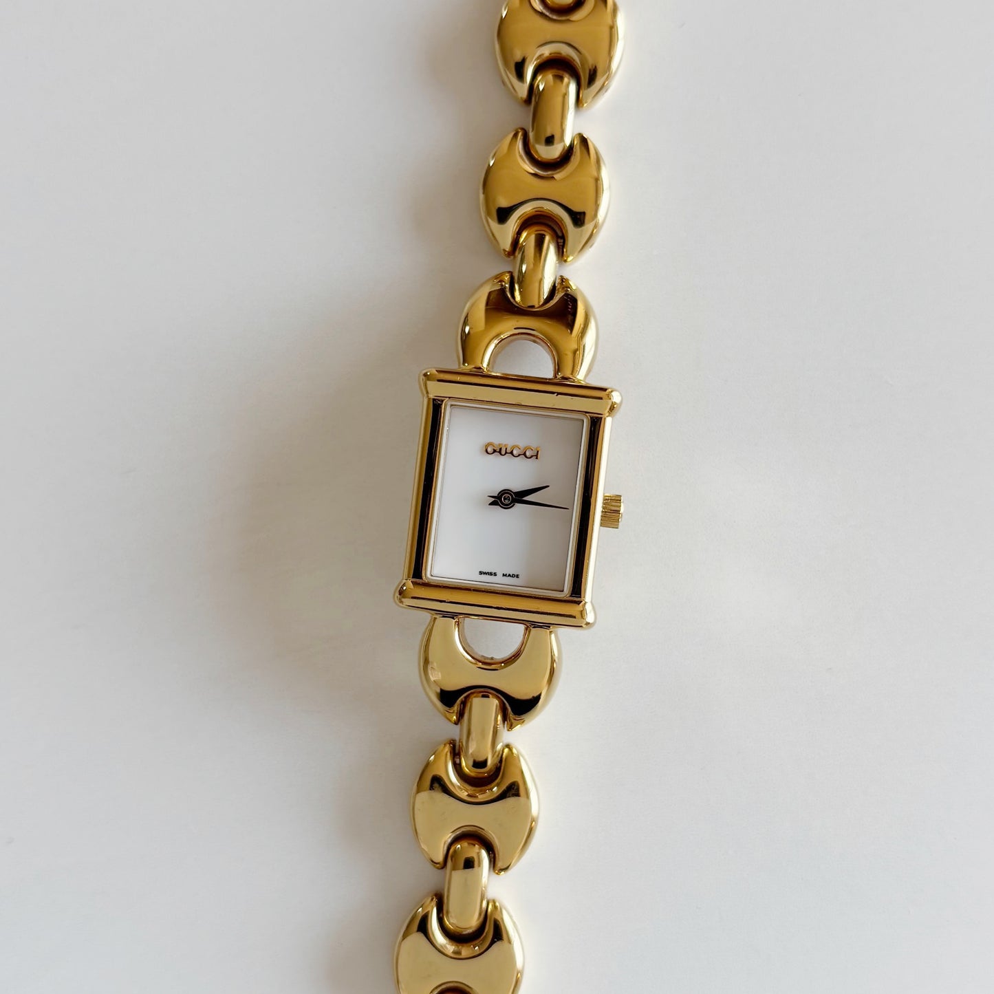 Gucci 1990s Interchangeable Strap Gold Plated Watch with 3 straps, case
