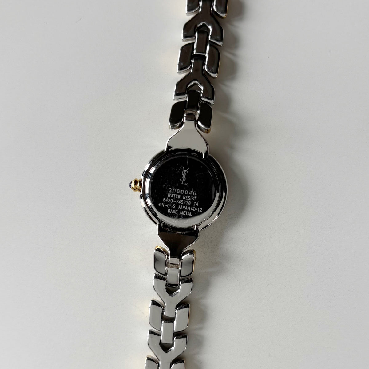 Yves Saint Laurent 1990s Round Dial Two Tone Gold Plated Watch