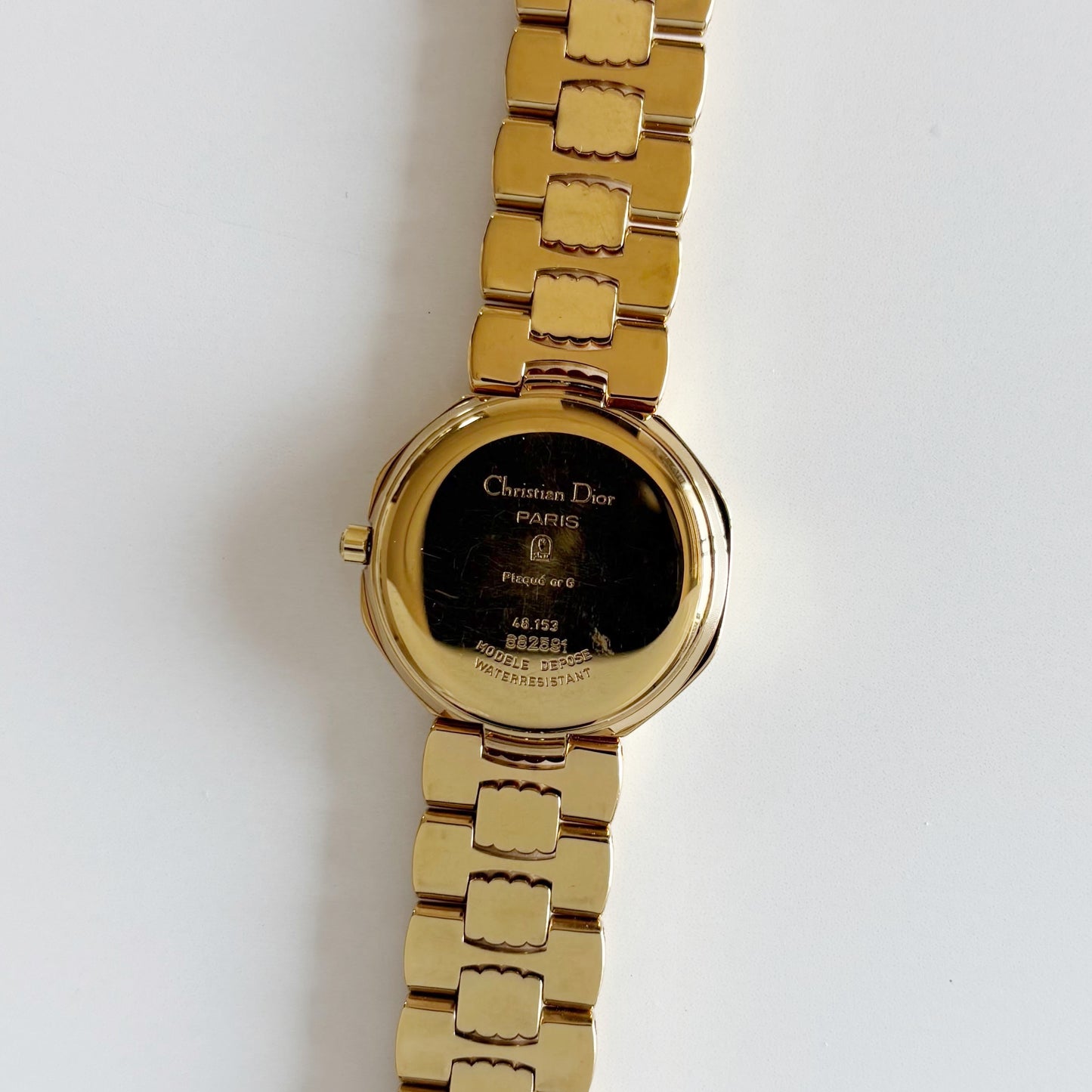 Dior 1990s Octagon Gold Plated Watch
