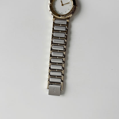 Yves Saint Laurent 1990s Round Dial Two Tone Watch (Large)