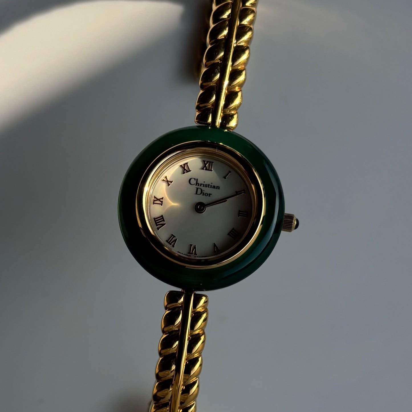 Dior 1990s Interchangeable Bezel Gold Plated Watch with 3 bezels