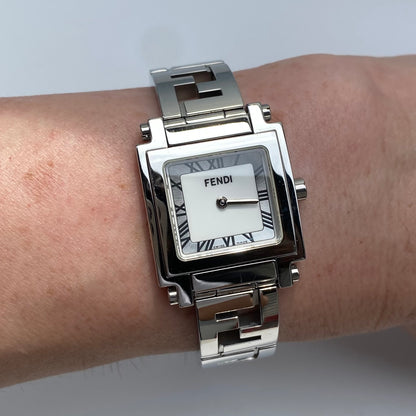 Fendi 1990s Square Dial Stainless steel Watch