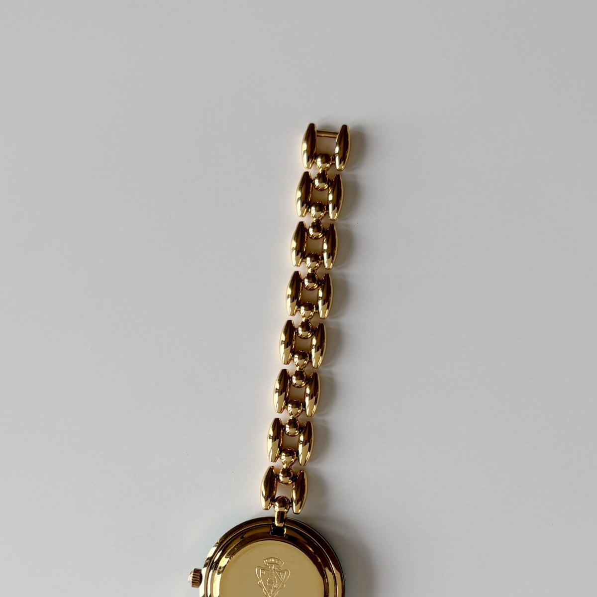 Gucci 1990s Interchangeable Bezel Gold Plated Rice Chain Watch with 6 bezels, case (160mm)