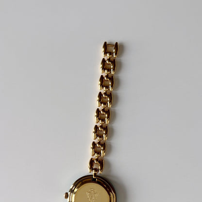 Gucci 1990s Interchangeable Bezel Gold Plated Rice Chain Watch with 6 bezels, case (160mm)