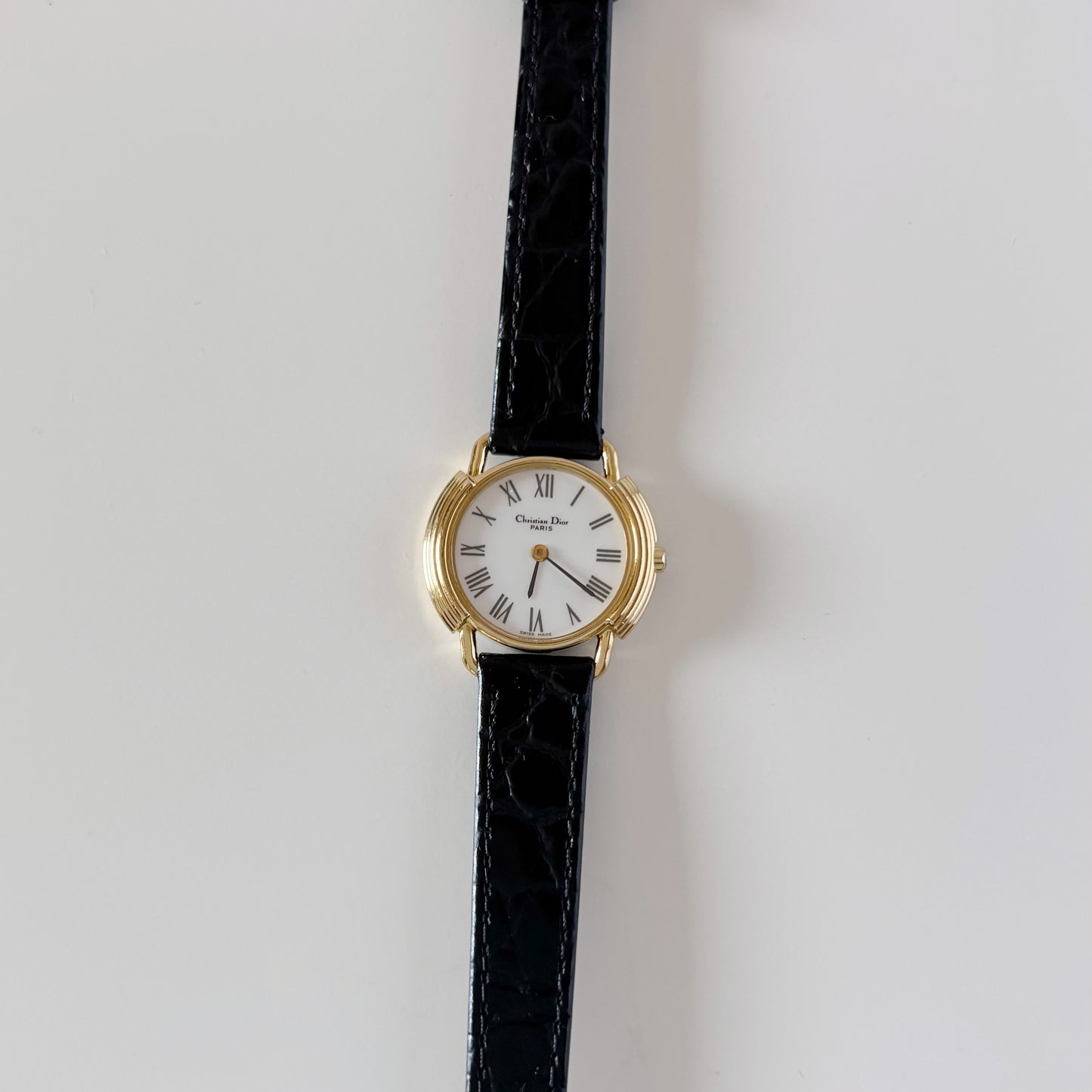Dior 1990s Round Dial Gold Plated Watch
