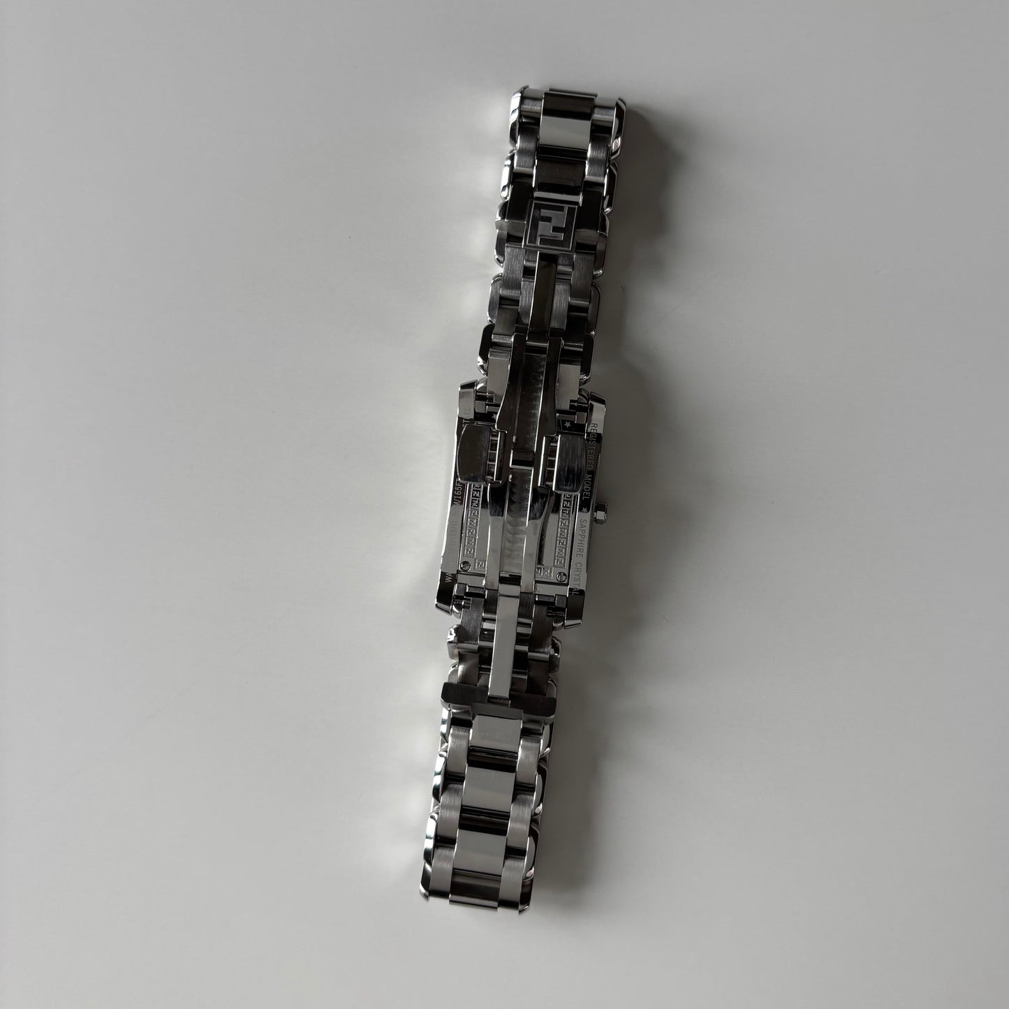 Fendi 1990s Seashell Dial Stainless steel Tank Watch
