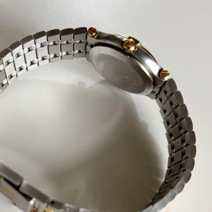 Gucci 1990s Black Dial Gold Plated Two Tone Watch