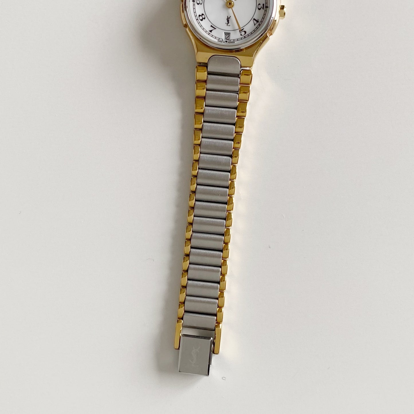 Yves Saint Laurent 1990s Moon Phase Two Tone Watch