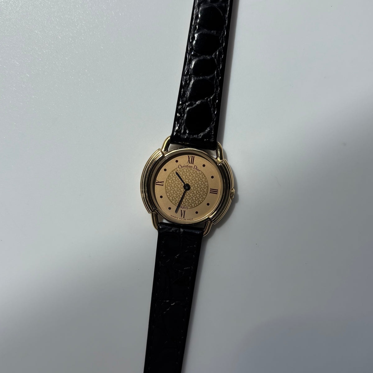 Dior 1990s Round Dial CD Logo Gold Plated Watch