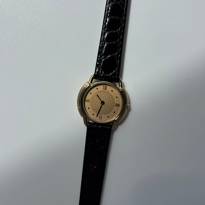 Dior 1990s Round Dial CD Logo Gold Plated Watch