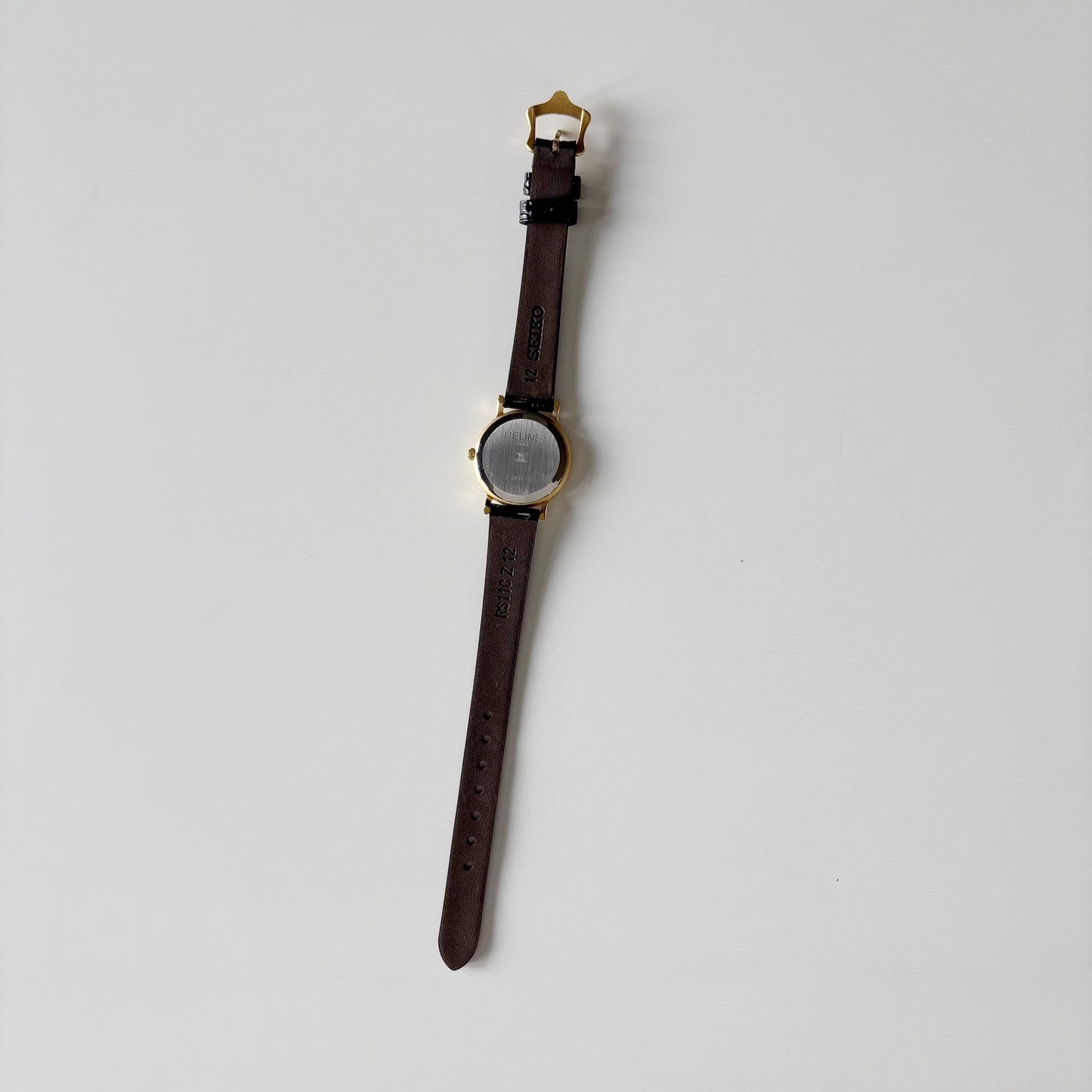 Celine 1990s Round Dial Gold Plated Watch