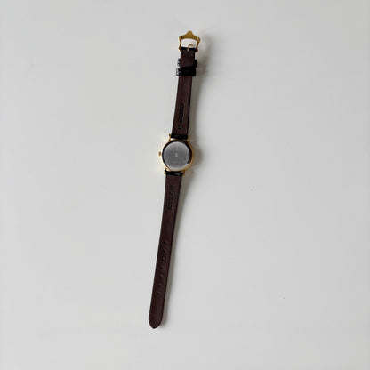 Celine 1990s Round Dial Gold Plated Watch