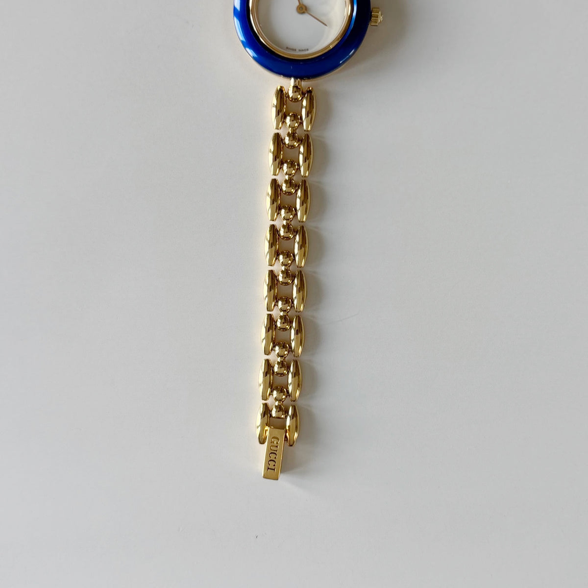 Gucci 1990s Interchangeable Bezel Gold Plated Rice Chain Watch with 6 bezels, case (170mm)