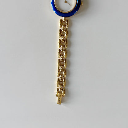 Gucci 1990s Interchangeable Bezel Gold Plated Rice Chain Watch with 6 bezels, case (170mm)