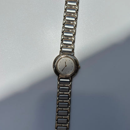 Yves Saint Laurent 1990s Round Dial Two Tone Gold Plated Watch