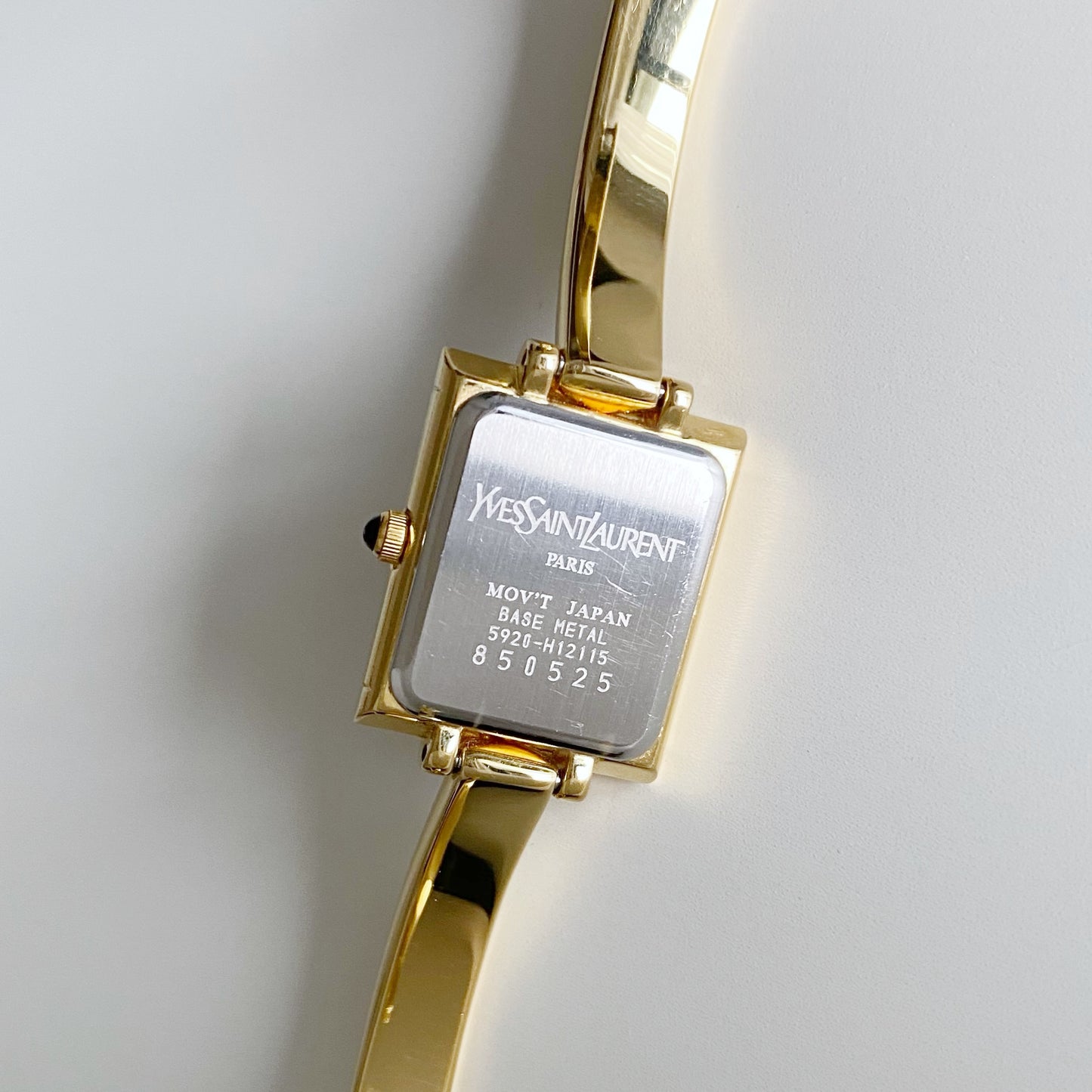 Yves Saint Laurent 1990s Gold Plated Bangle Watch