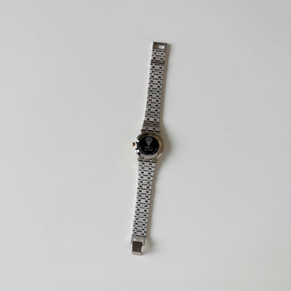 Gucci 1990s Black Dial Gold Plated Two Tone Watch