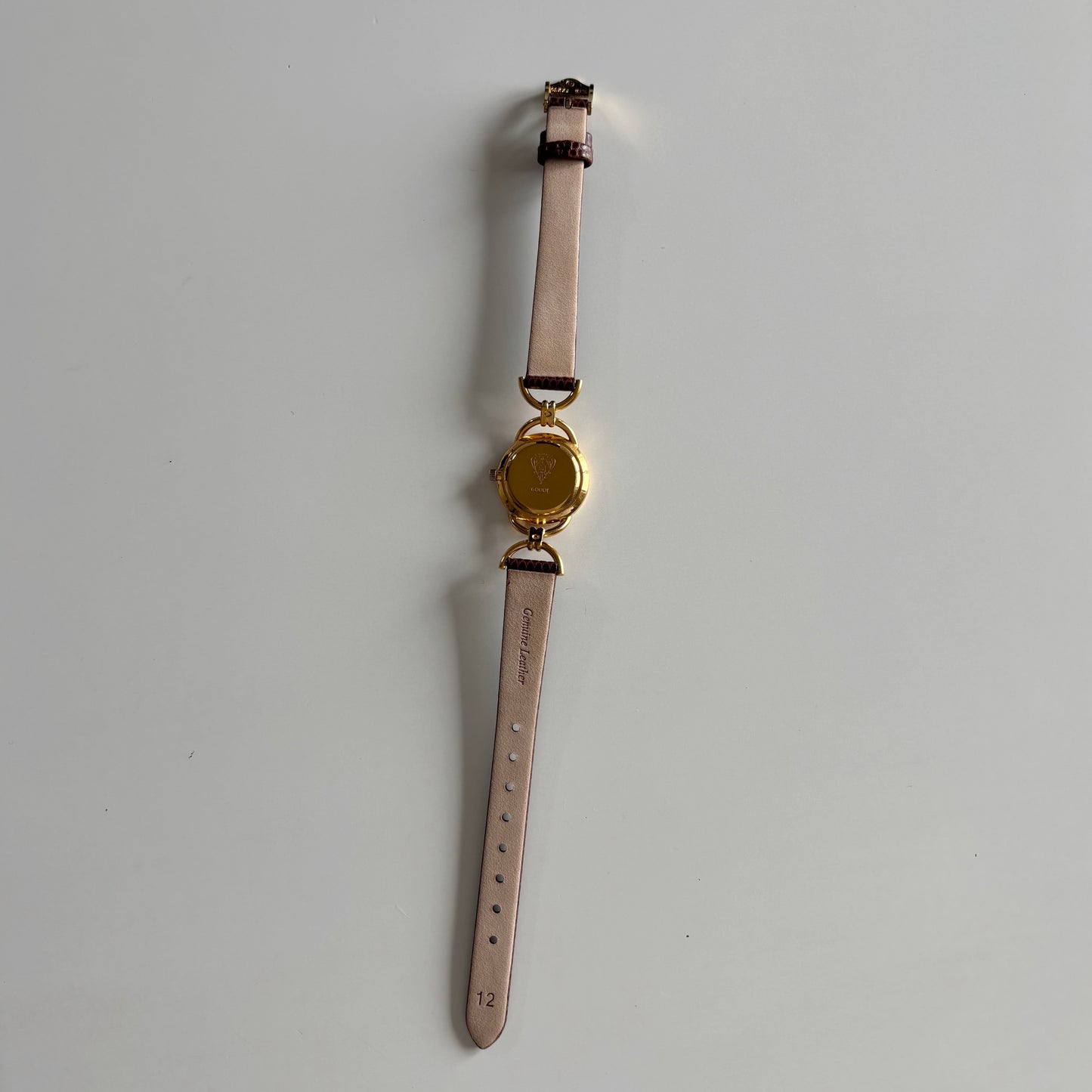 Gucci 1990s Gold Dial Gold Plated Horsebit Watch