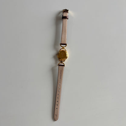 Gucci 1990s Gold Dial Gold Plated Horsebit Watch