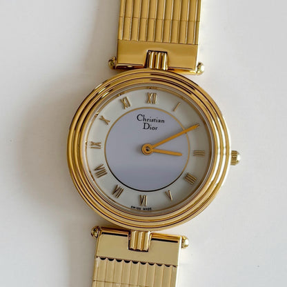 Dior 1990s Round Dial Gold Plated Watch (Large)
