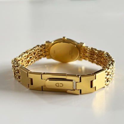 Dior 1990s Oval Dial Gold Plated Watch