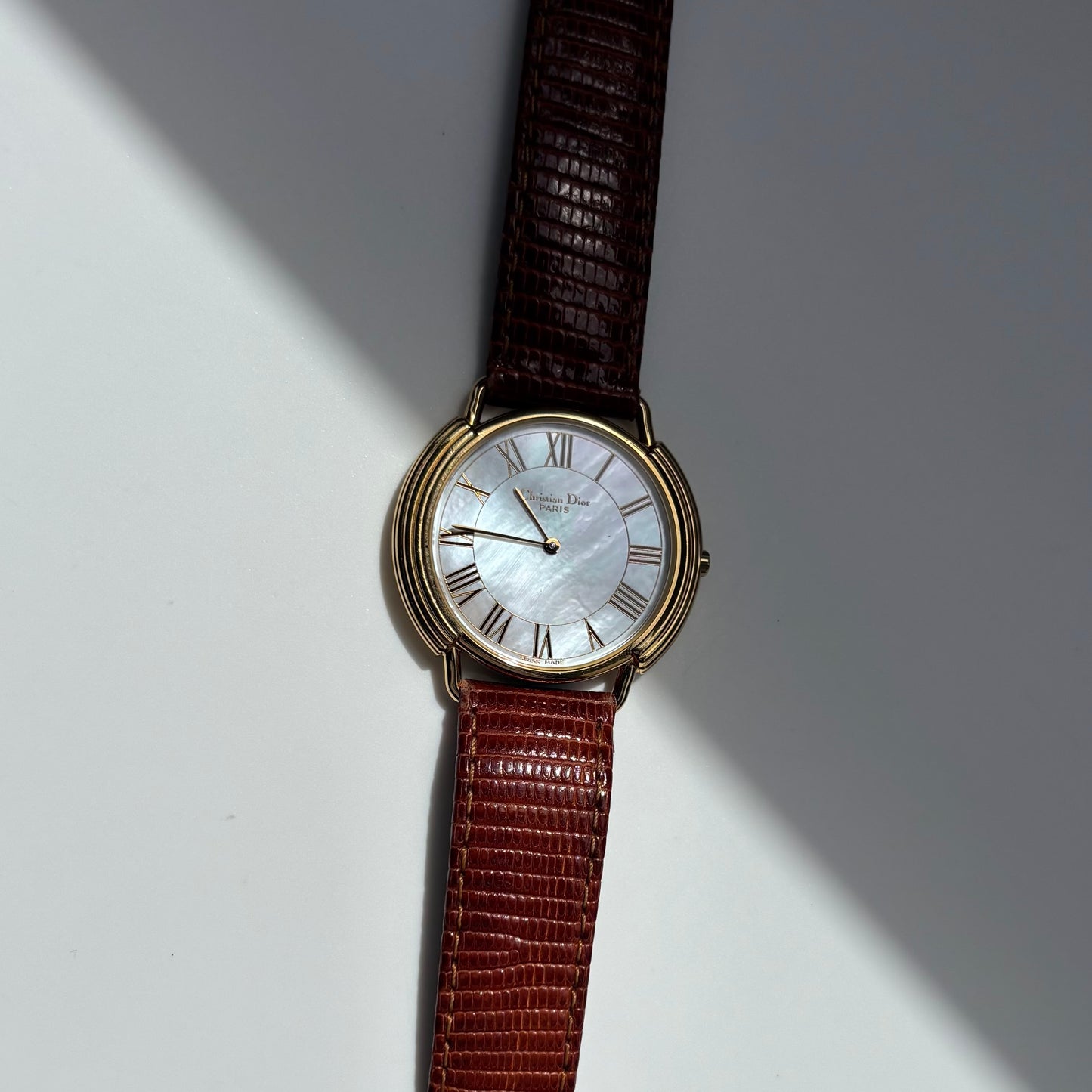 Dior 1990s Seashell Round Dial Gold Plated Watch (Large) (5/31)