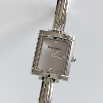 Yves Saint Laurent 1990s  Silver Bangle Watch