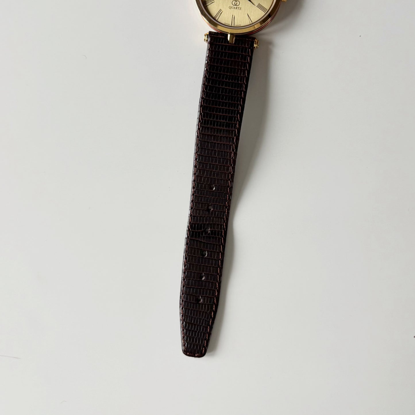 Gucci 1980s Sherry Round Dial Gold Plated Watch (Large)