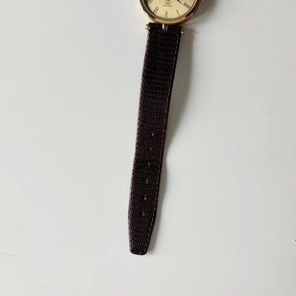 Gucci 1980s Sherry Round Dial Gold Plated Watch (Large)