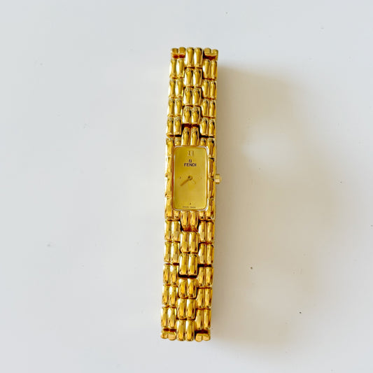 Fendi 1990s Gold Plated Watch