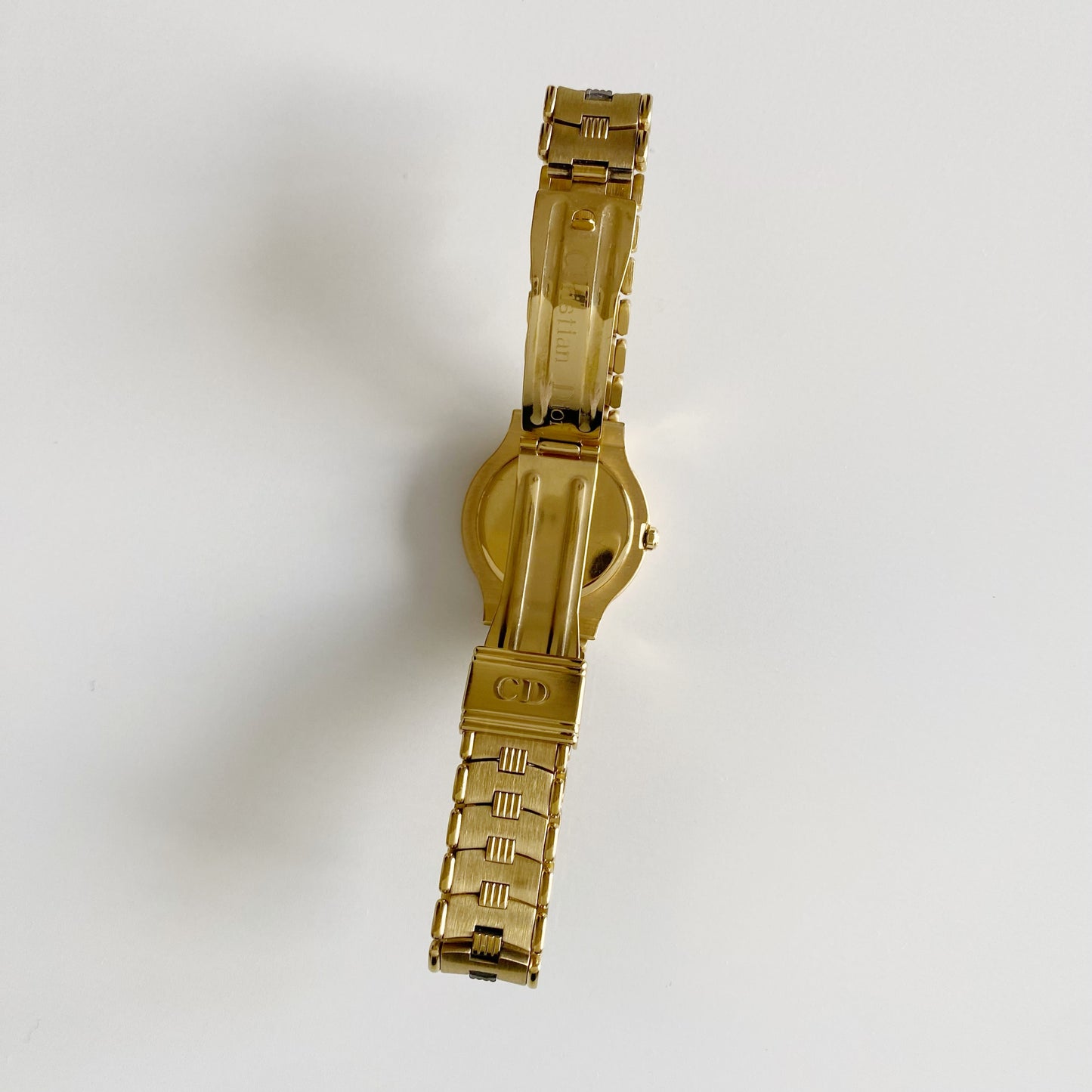 Dior 1990s Round Dial Gold Plated Watch