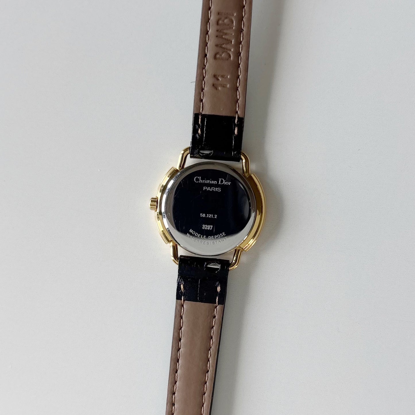 Dior 1990s Seashell Round Dial Gold Plated Watch