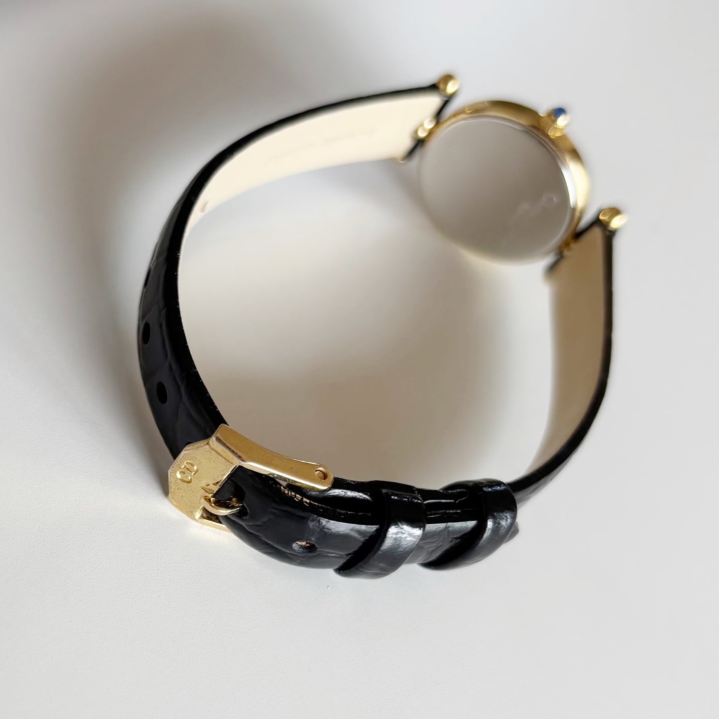 Dior 1990s Seashell Dial Gold Plated Watch