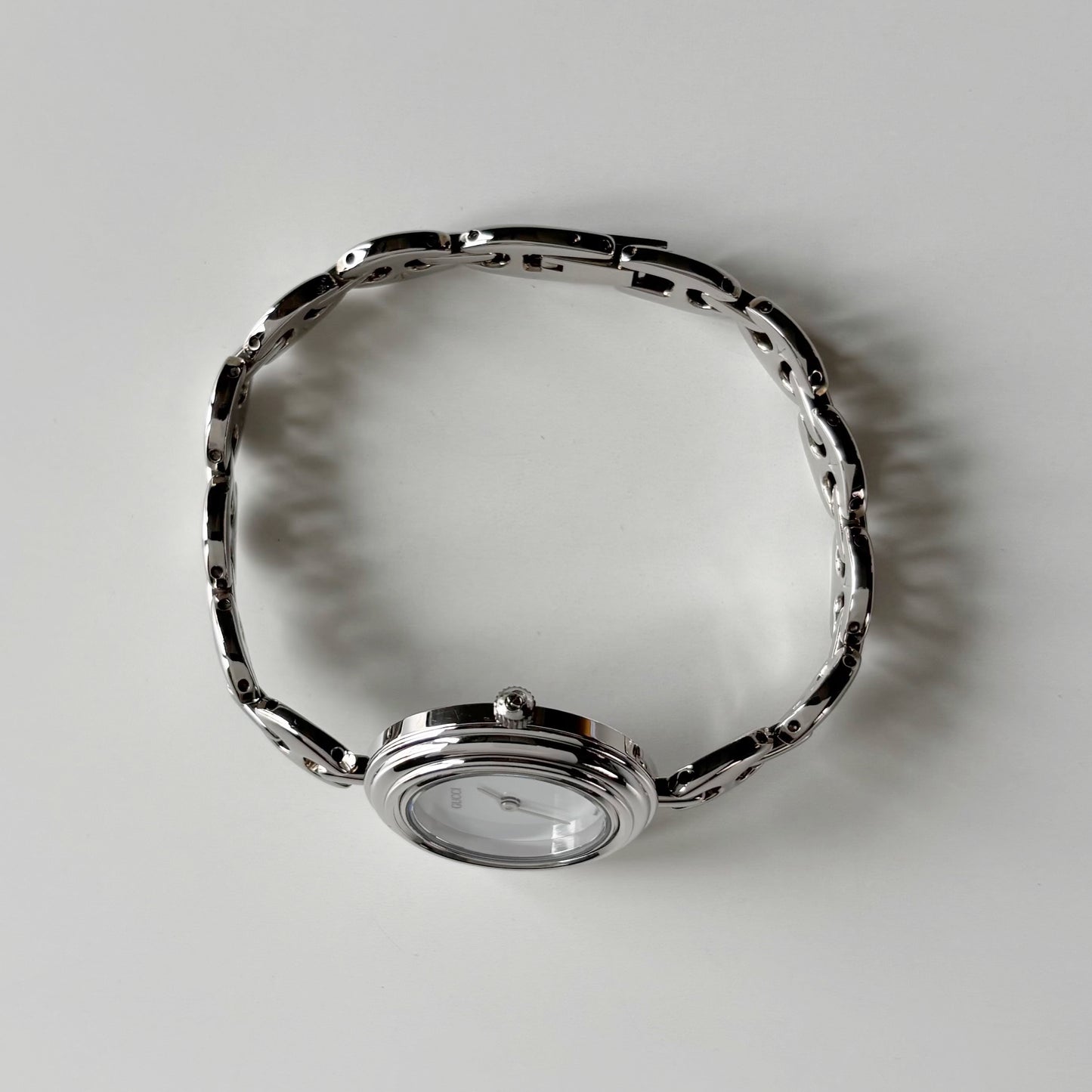 Gucci 1990s Interchangeable Bezel Silver Stainless Steel Watch with 6 bezels, case (165mm)