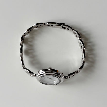 Gucci 1990s Interchangeable Bezel Silver Stainless Steel Watch with 6 bezels, case (165mm)