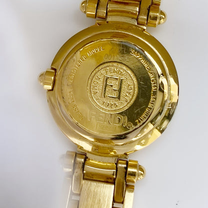 Fendi 1990s Seashell Gold Plated Watch