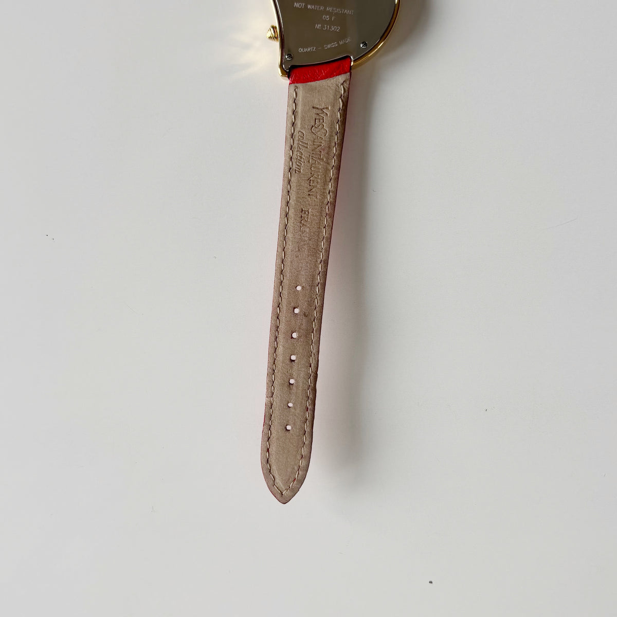 Yves Saint Laurent 1990s Heart Dial Gold Plated Red Watch
