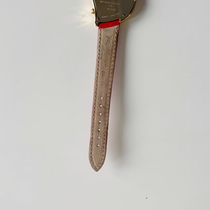 Yves Saint Laurent 1990s Heart Dial Gold Plated Red Watch
