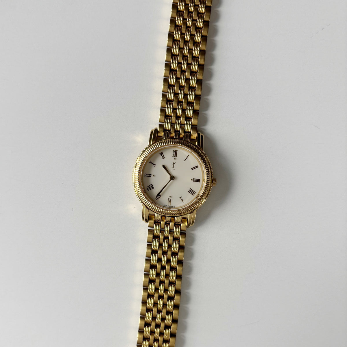 Yves Saint Laurent 1990s Round Dial Gold Plated Watch