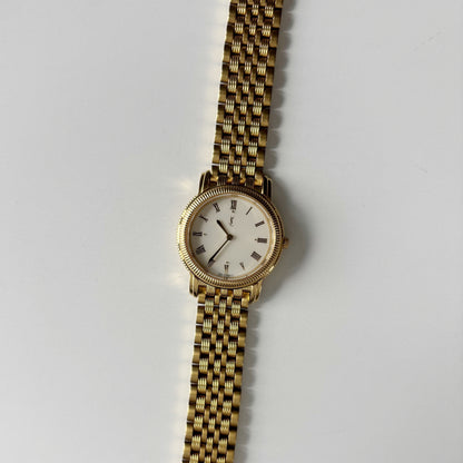 Yves Saint Laurent 1990s Round Dial Gold Plated Watch